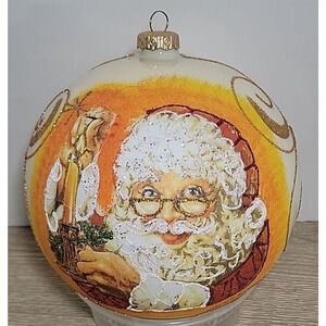 RARE VITBIS Poland Large Blown Glass Noel Christmas Ornament Collection‎ Santa